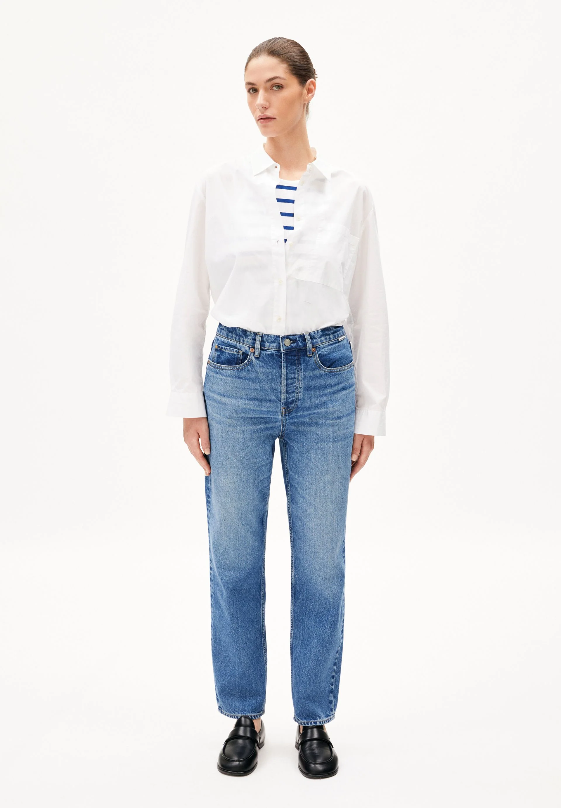 AAIKALA HIGH WAIST STRAIGHT JEANS | crunchy - Image 5