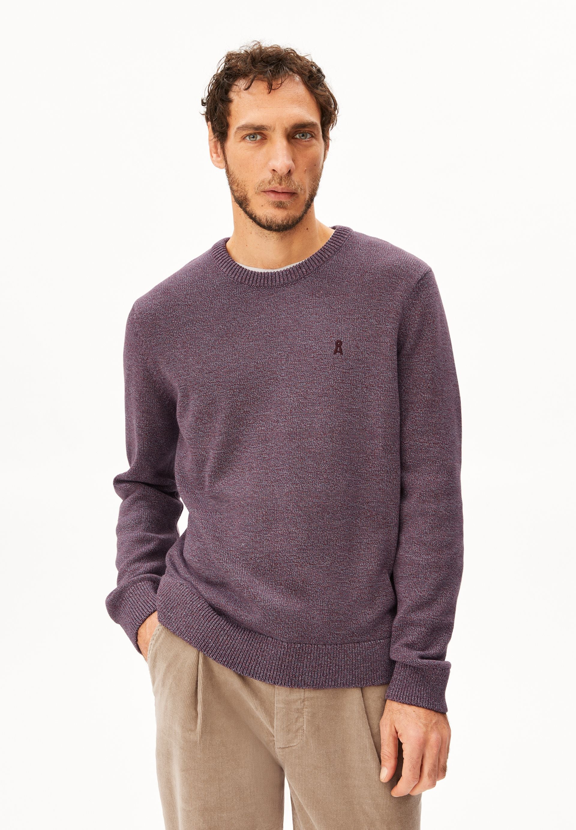 ALVAARIO STRICKPULLOVER | velvet red-moonlit lilac-dusty moon