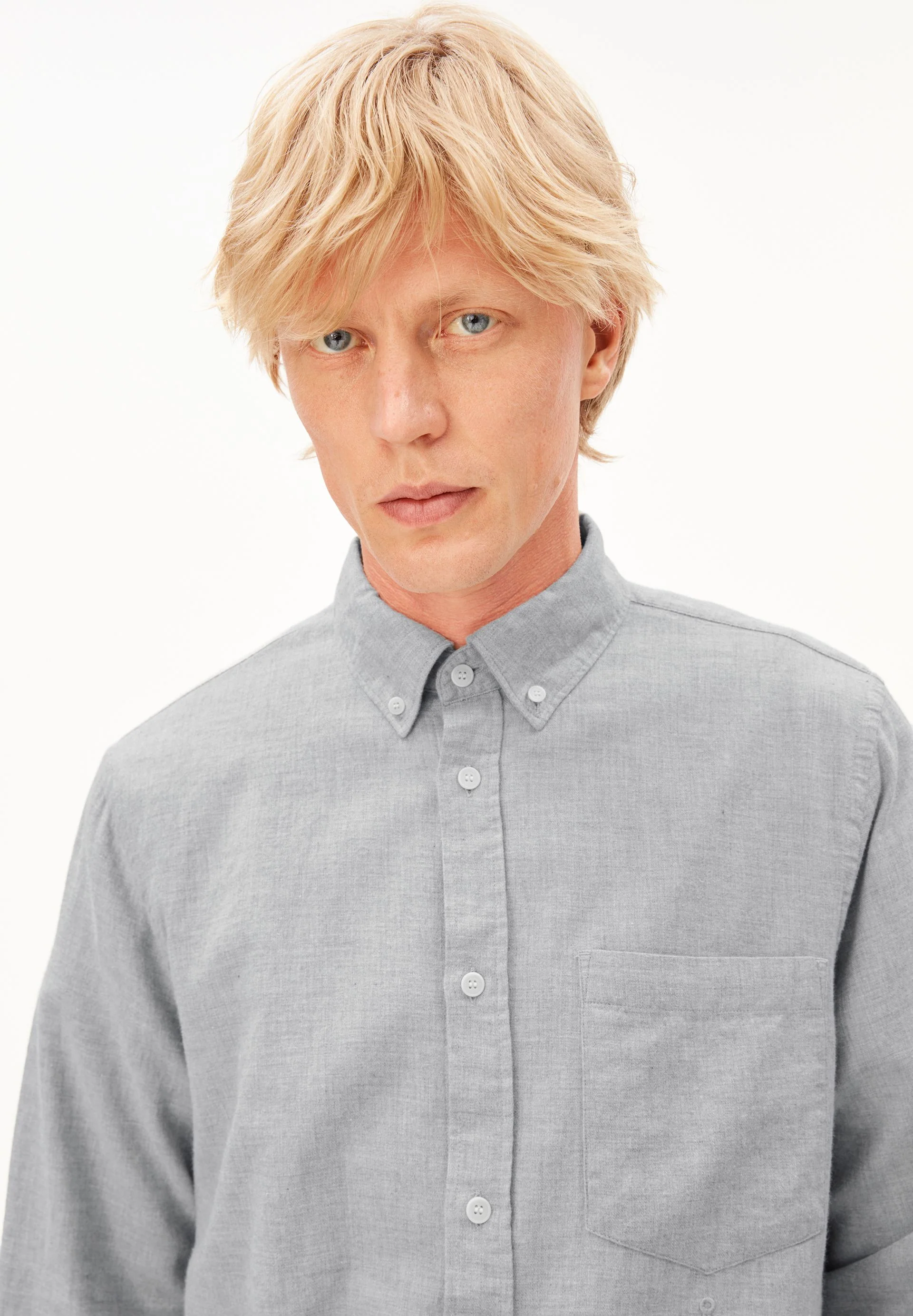 ARAAMO FLANELLHEMD | silver melange - Image 3