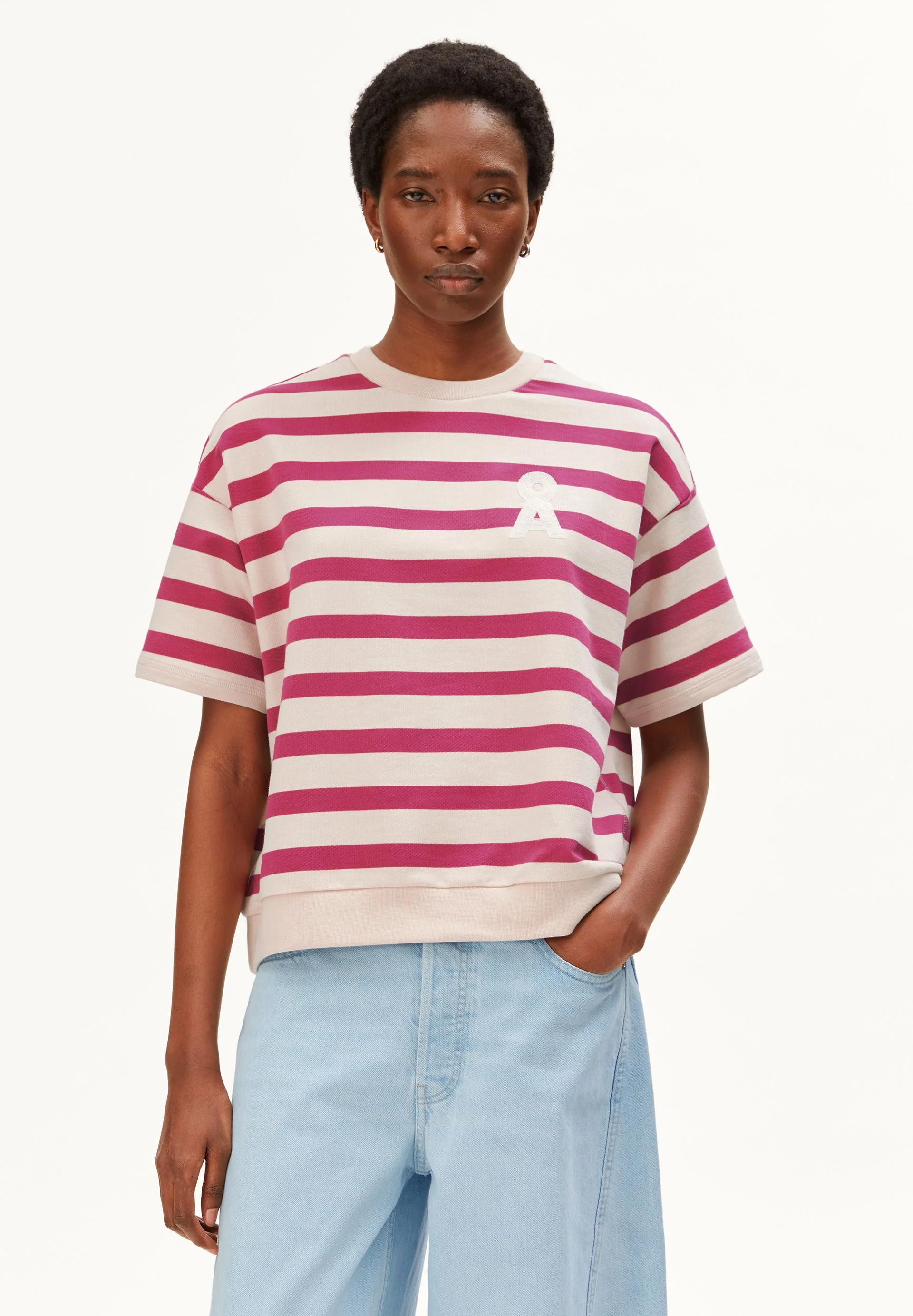 BAMIKAA GESTREIFTES SWEATSHIRT | undyed-very berry
