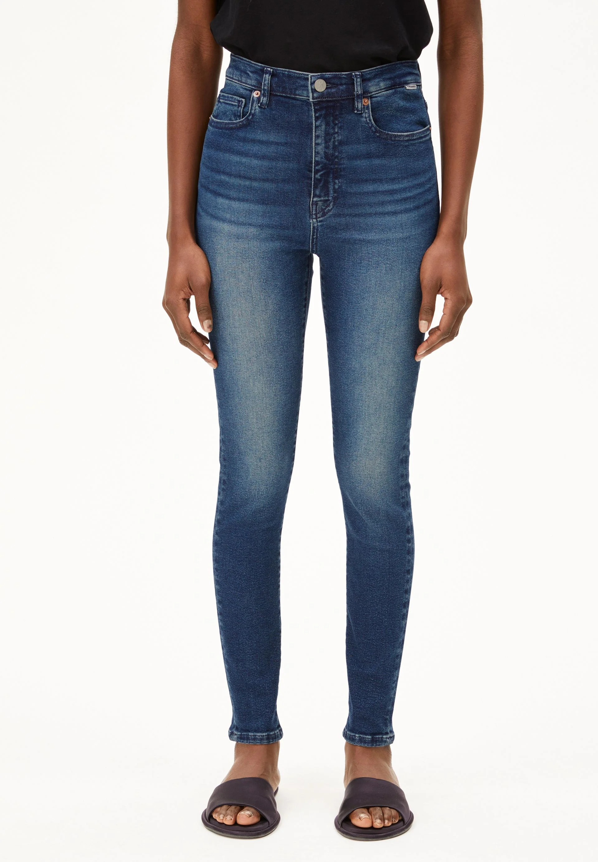 INGAA HIGH WAIST SKINNY JEANS | galaxy blue