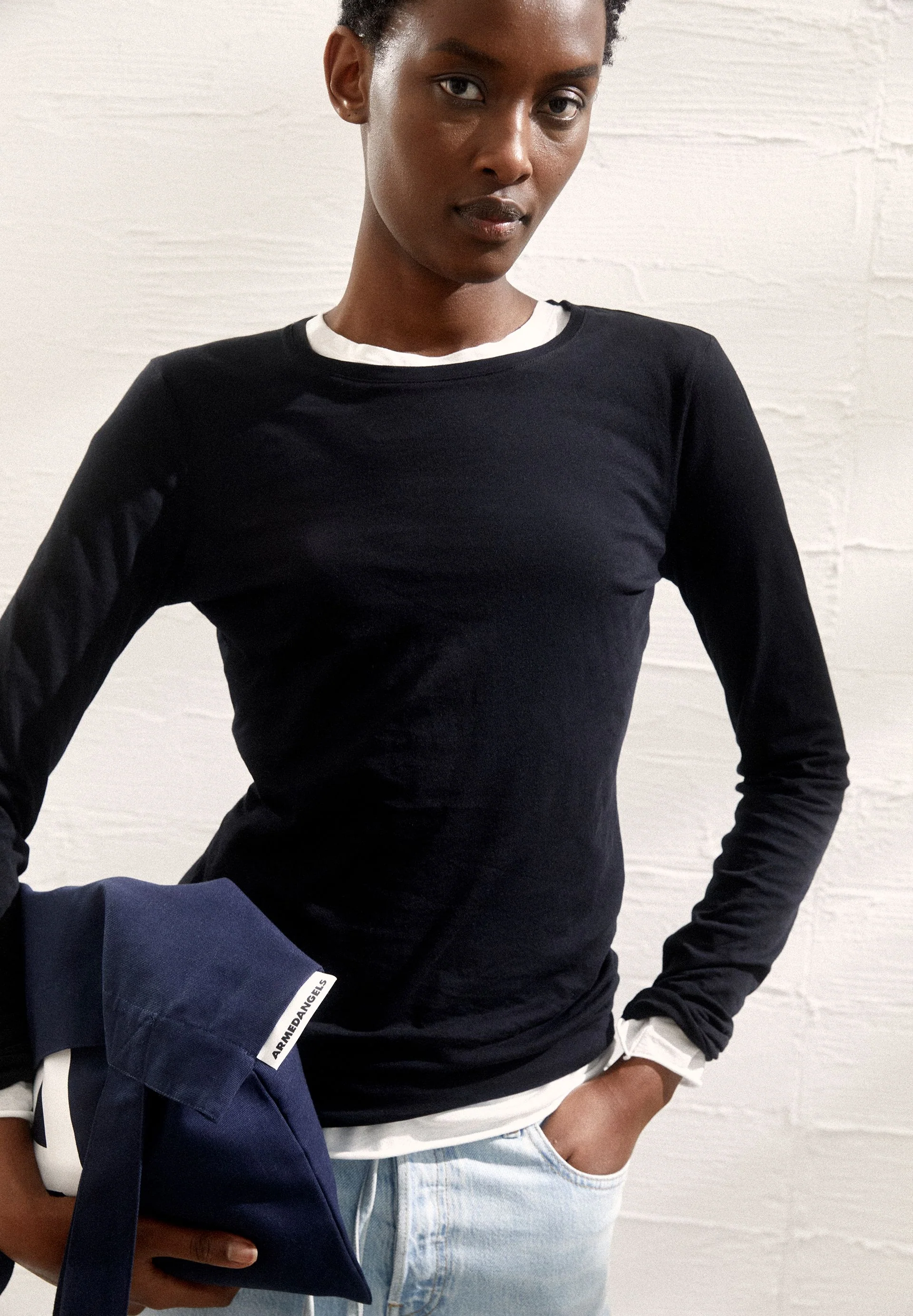 EINIAARA SOFT LANGARMSHIRT | black - Image 4
