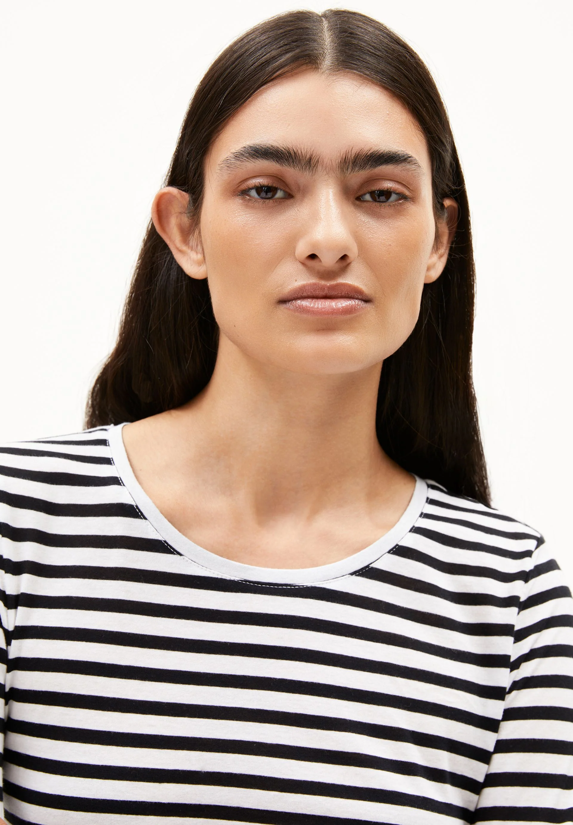 EINIAARA GESTREIFTES LANGARMSHIRT | white-black - Image 3