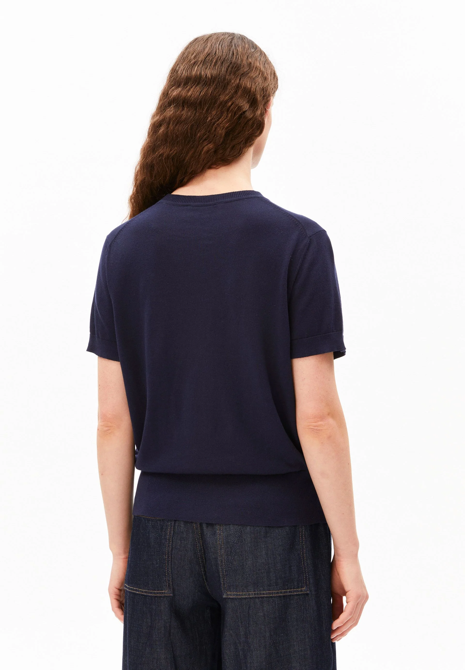 KURZÄRMLIGER STRICKPULLOVER | tinted navy - Image 2