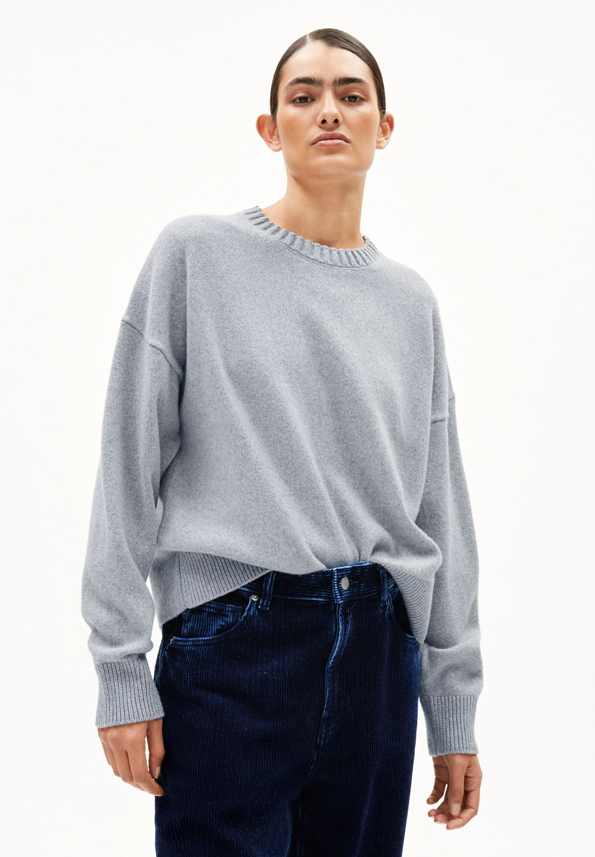 KAARALI STRICKPULLOVER | silver melange
