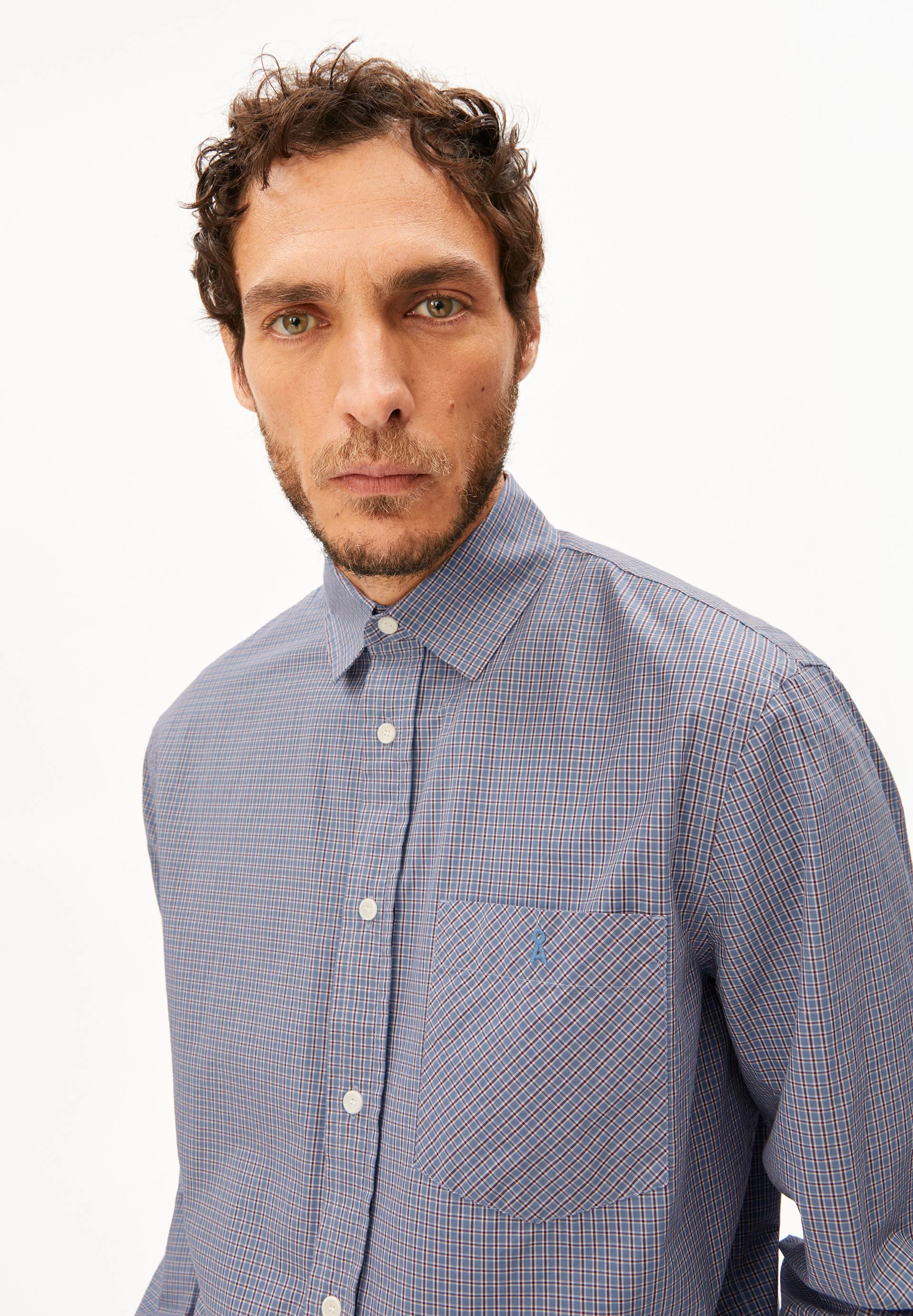 KARIERTES LANGARMHEMD | tinted navy - Image 3