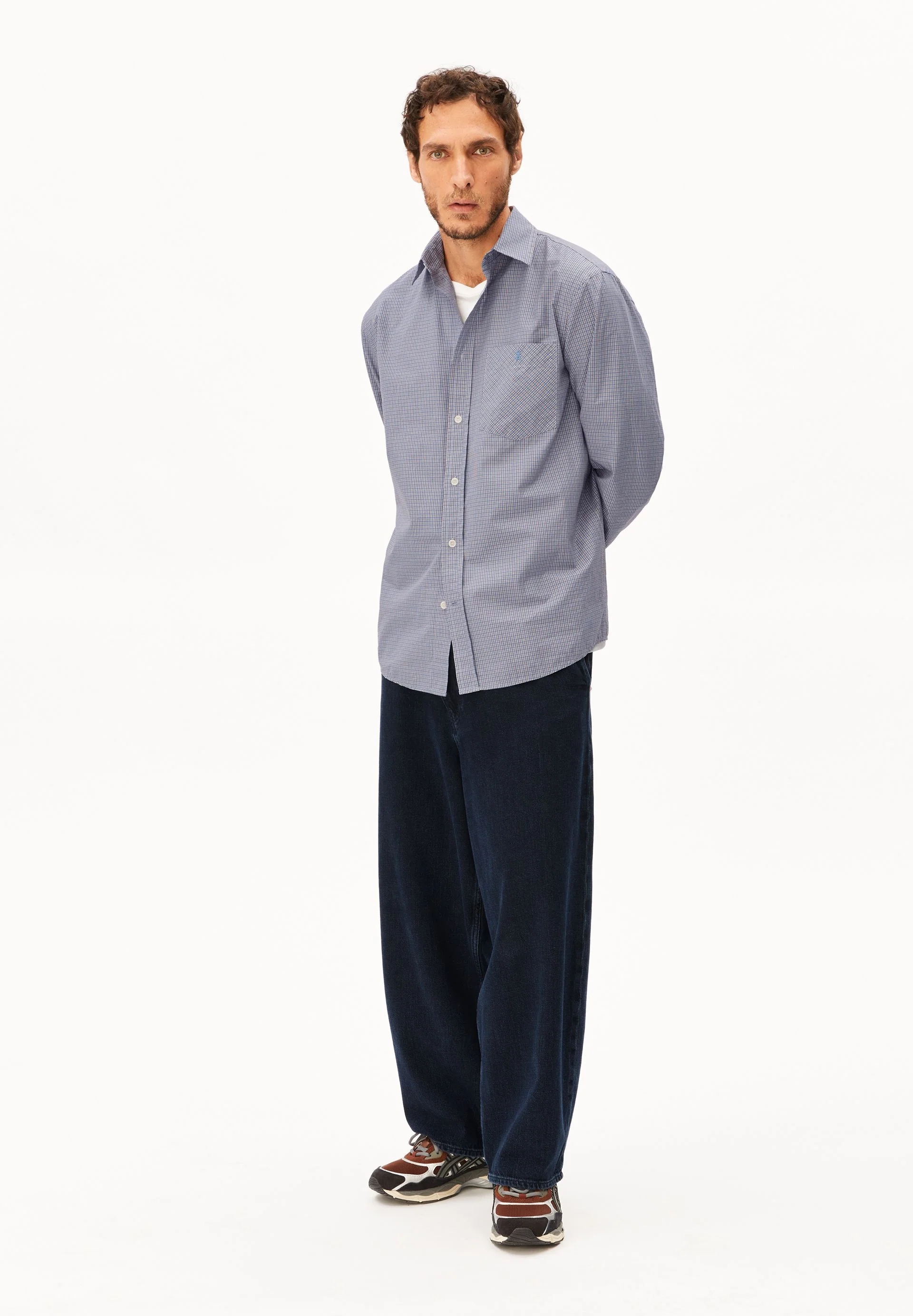 KARIERTES LANGARMHEMD | tinted navy - Image 5