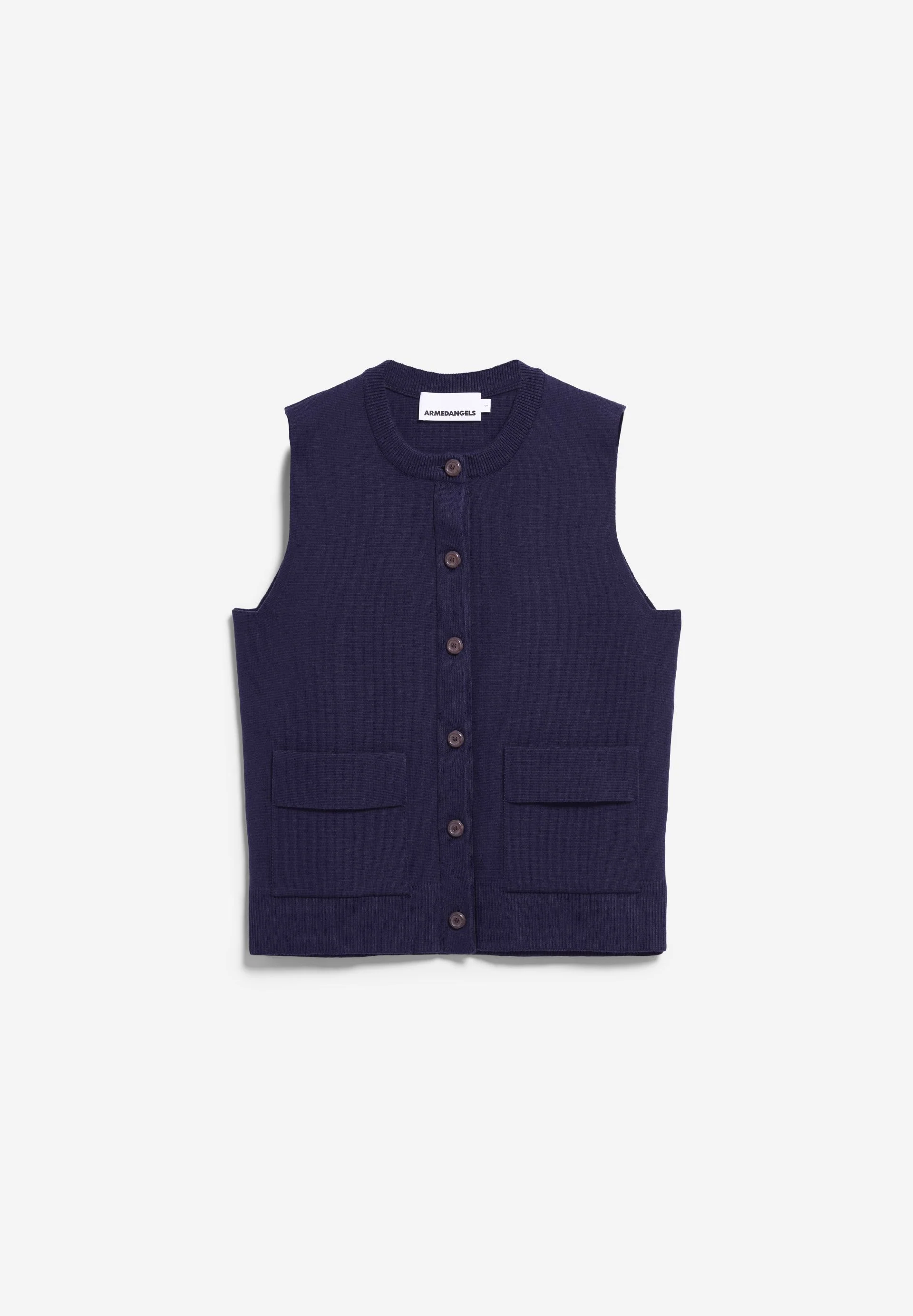 KOMPAKTE STRICKWESTE | tinted navy - Image 6