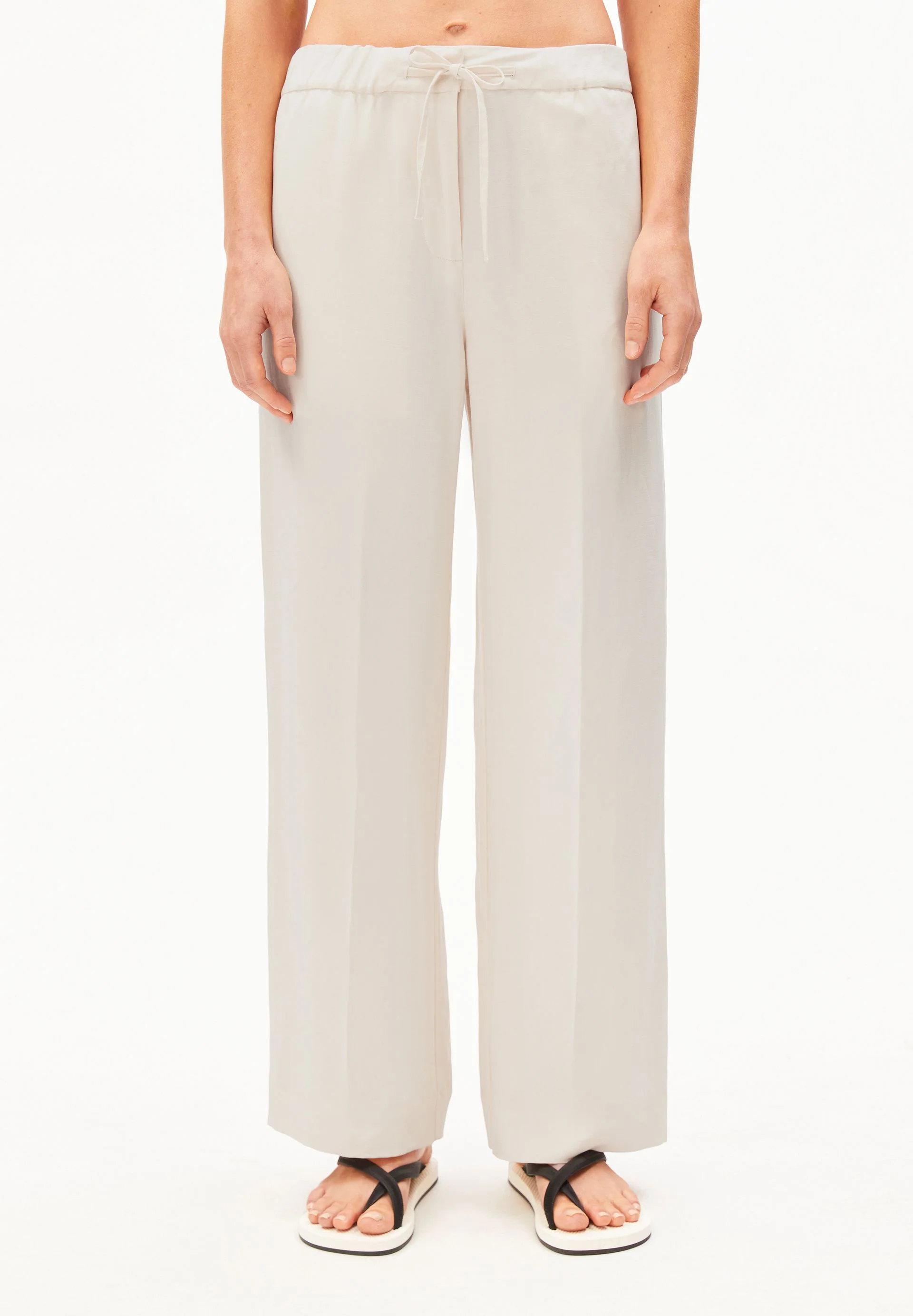 LEINEN-MIX STRAIGHT LEG HOSE | oatmilk