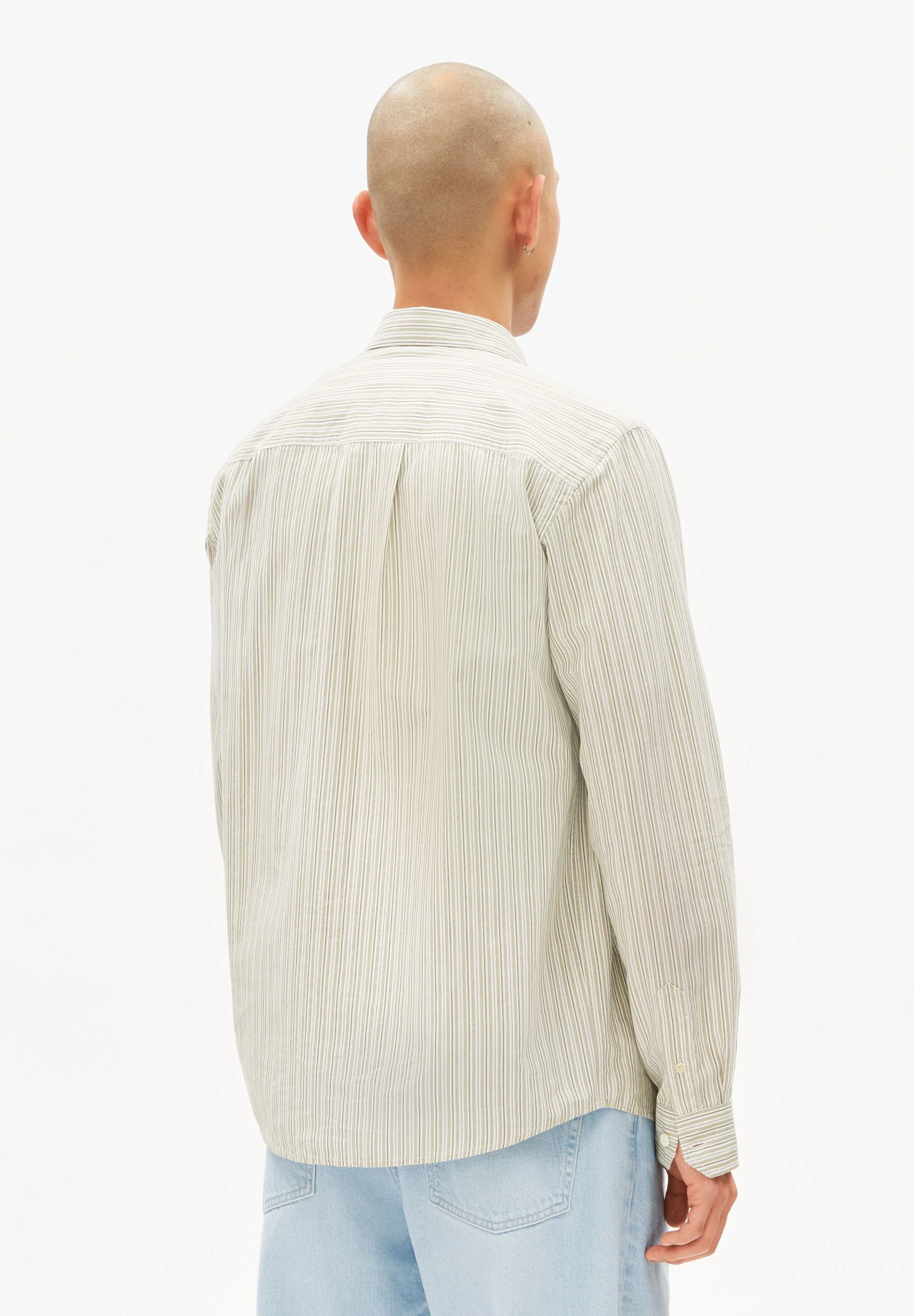 GESTREIFTES LANGARMHEMD | fatigue green - Image 2