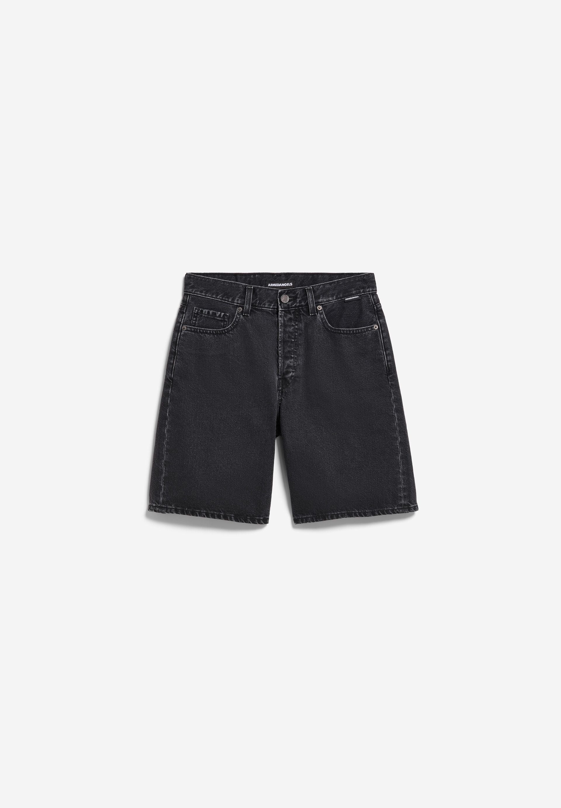 THAALINA MID WAIST JEANS-SHORTS | ebony black - Image 7