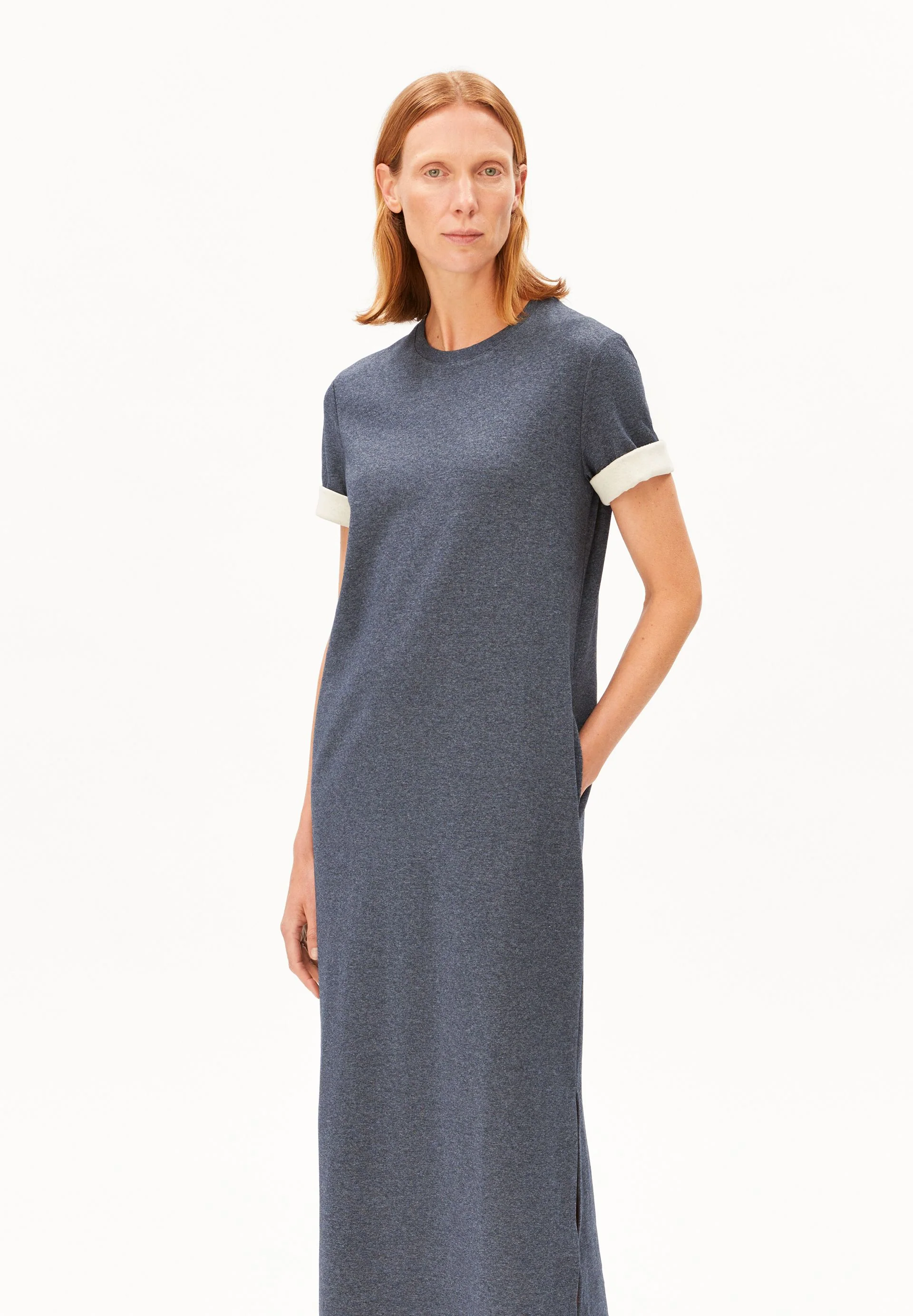 UN-WASTED KLEID | steel melange-undyed